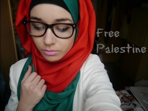 Hijab Tutorial l Palestinian flag inspired - YouTube