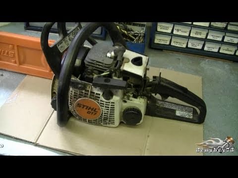 HOW TO - Carburetor & Fuel Line Repair on STIHL 017, MS170, 018, M180 Chainsaw Part 1/3