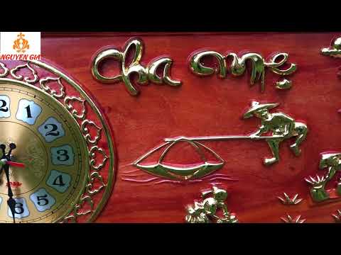 Đồng hồ treo tường mẫu cha mẹ bằng gỗ Hương