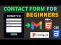 CONTACT FORM in HTML/CSS Website for Beginners (w/ Formspree)