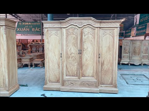 Mẫu Tủ Quần Áo Gỗ Gõ Đỏ Cao Cấp Nhất của năm 2021 tại Đồ Gỗ Xuân Bắc