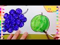 Dạy bé vẽ và tô màu một số loại quả - Vẽ trái cây- Drawing and coloring fruit