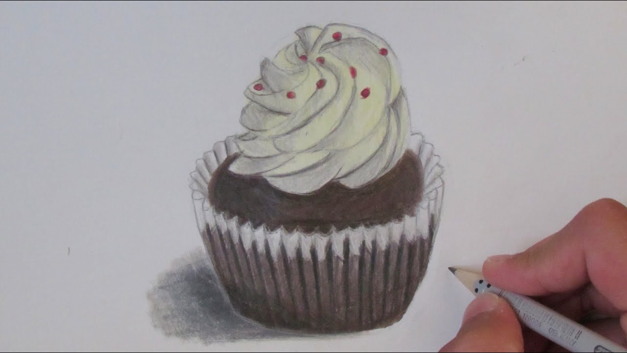 Realistic Cupcake (Speed Drawing) - YouTube