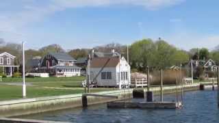 View from the Town Dock at Lake Avenue in Center Moriches, New York.