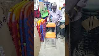 Orange Stainless Steel Folding Chair By