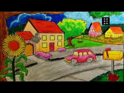 Cara Mewarnai Sekolah Dan Rumah Dengan Crayon Bagus Youtube