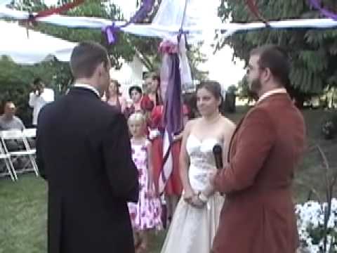 The beautiful outdoor wedding ceremony of Diana Bazanele and Owen Ryan