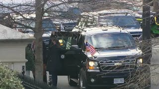 Vice President Mike Pence, Arriving To The White House On His Last Day Of Office