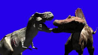 Juric Park Iii T Rex Vs Spino Tyrannosaurus Spinosaurus Dinosaur Fight Animation Blue Screen