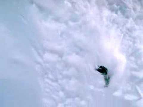 Crazy Snowboard run down an Avalanche in New Zealand Crazy Snowboard run down an Avalanche in New Zealand