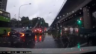 21nov2018 beating red light and nearly head on with other vehicles @ commonwealth avenue