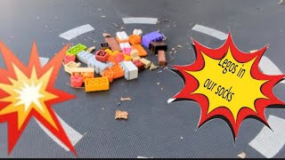 Someone Dared Us To Fill Our Socks With Legos