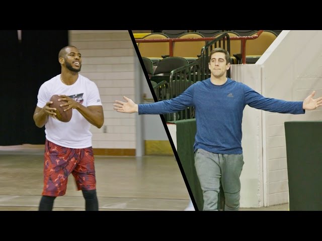 Chris Paul And Aaron Rodgers Perform Trick Shots - Video