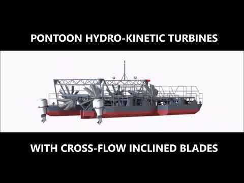 www.epsystems.net Pontoon power plant with inclined hydrokinetic turbines and overwater drive train