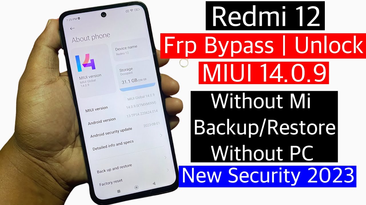 Redmi 12 Frp Bypass Miui 14.0.9/ Remove google account Redmi 12 Frp Bypass Miui 14.0.9/ Remove google account