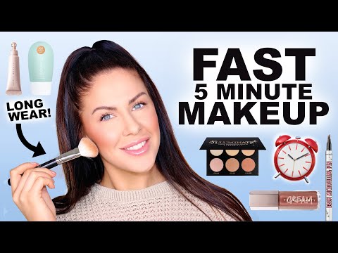 5 MINUTE MAKEUP ROUTINE! EASY, FAST, LONG WEARING MAKEUP!!
