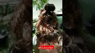 Half Bun With Curly Hair