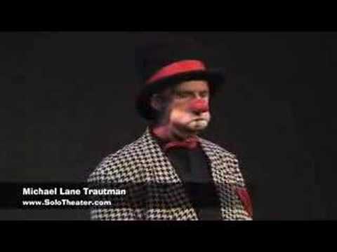 Clown Magician Michael Lane Trautman performs pingpong comedy magic routine