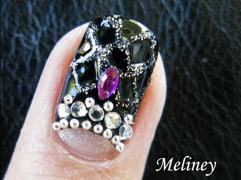 Crown Jewels Nails - Chanel Bag Pattern Prom Graduation Black Chequers Decal