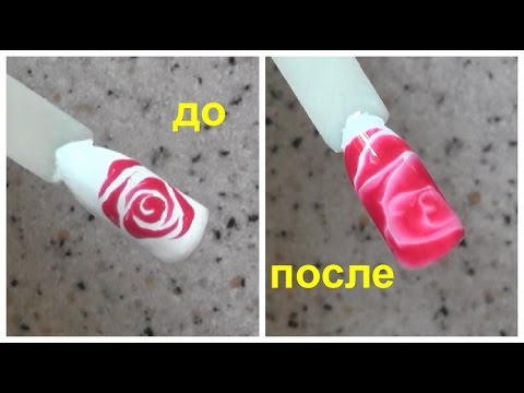 Роспись гель лаками розы Роспись гель лаками розы