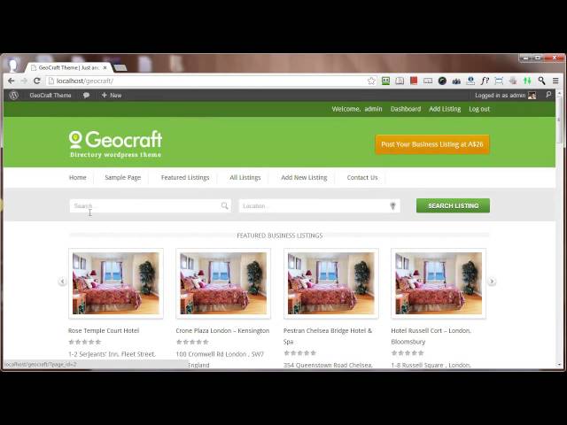 GeoCraft Business Directory Listings WordPress Theme by InkThemes