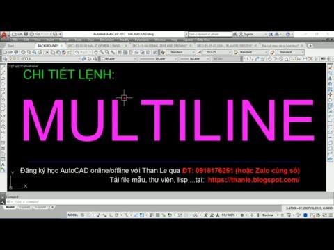 LỆNH MULTILINE DÙNG ĐỂ VẼ NHIỀU LINE SONG SONG(VẼ TƯỜNG, ĐƯỜNG ỐNG, VẼ ĐƯỜNG XÁ ...)THẬT TUYỆT VỜI!