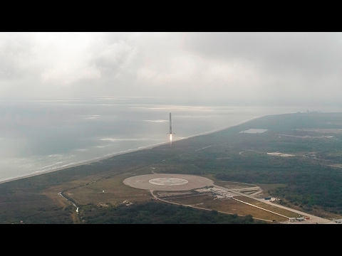 【動画】スペースＸ、「ファルコン９」ロケット打ち上げ陸上着陸に成功！！