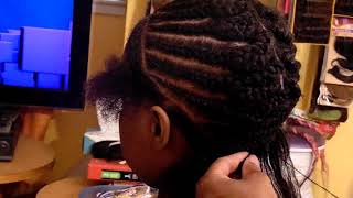 Thick Natural Hair Sew-In Flat Braid Pattern