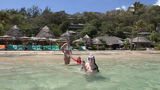 Playing in the water at Young Island 2015