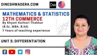 Lecture 2 - Differentiation - Unit 3 - Part 2 - 12th Commerce Mathematics and Statistics (2020)