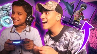 اذا اخوي الصغير قتل 5 بشتري له شخصية خيو مولع في فورتنايت !! ( هذا الي صار مع اخوي ! ) Fortnite