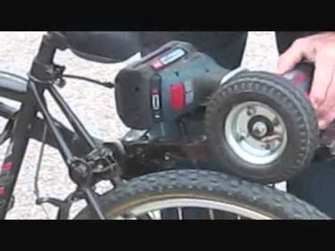 electric bicycle cordless drill powered - YouTube