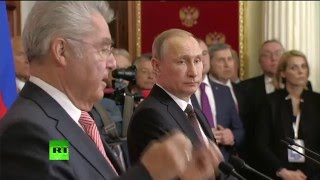 Пресс-подход Владимира Путина и президента Австрии по итогам переговоров