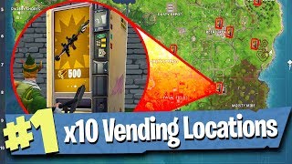 10 VENDING MACHINE LOCATIONS (with footage) - Fortnite Battle Royale