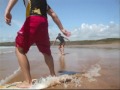 Skimboarding in Freshwater West