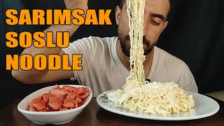 Sarimsak Soslu Noodle Sosi̇s Türkçe Asmr Yemek