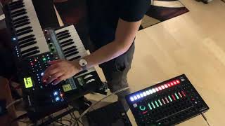 Trying To Improvise On Three Synths Is Hard Work