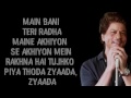 Radha Song LYRICS  Jab Harry Met Sejal  Lyrical Video  Shah Rukh Khan  Anushka Sharma  Hd Audio