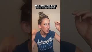 Me In Middle School Doing A Messy Bun Before School