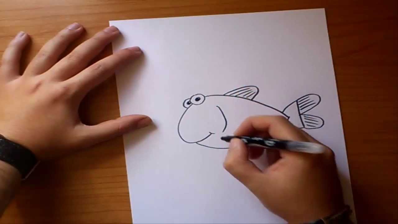 Como dibujar un pez paso a paso | How to draw a fish - YouTube