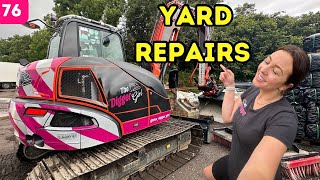My Big Pothole Problems Using Brush On The 8-Tonne Kubota