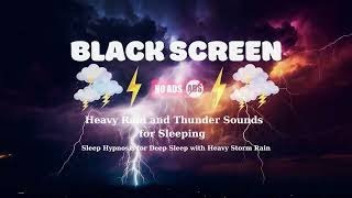 Rain Sounds For Sleeping Black Screen, Thunderstorm, White Noise, Stress Relief