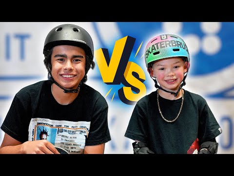 7 YEAR OLD VS 14 YEAR OLD GAME OF SKATE?!