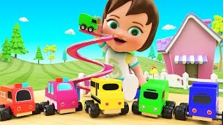 Learn Colors for Children with Little Baby Fun Play Toy Street Vehicles Slider ToySet 3D Kids Edu