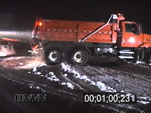 11/10/2006 Snow Plow Stuck And Being Pulled Out In A Winter Storm Video