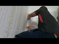 Cara memasang wallpaper  di sudut tembok || How to put wallpaper on the corner of the wall