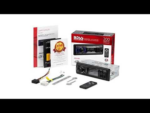 BOSS Audio 616UAB Multimedia Car Stereo – Single Din LCD, Bluetooth Audio and Calling, Built-in Micr