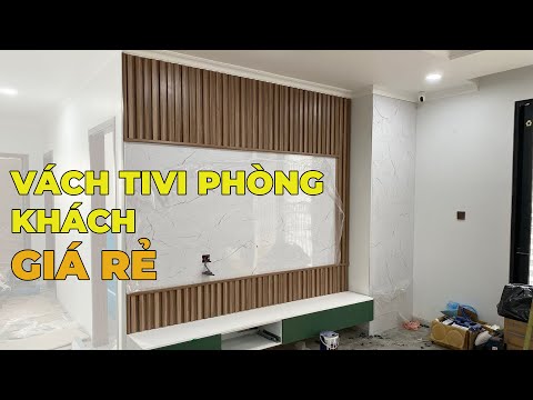 Mỗi ngày đi làm là một ngày vui - thi công vách trang trí tivi lam gỗ và tấm pvc giả đá 17-12