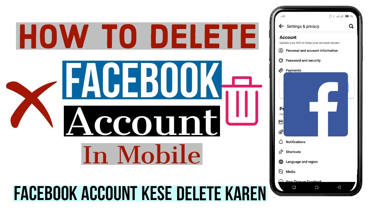 How to Delete Facebook Account in Mobile | Delete How to Delete Facebook Account in Mobile | Delete