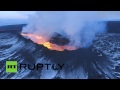 Cataclysmic beauty: Amazing bird’s eye view of erupting Iceland volcanic lava fields